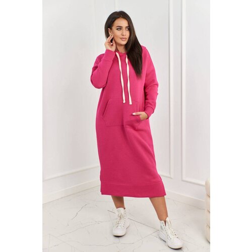 Kesi Long fuchsia dress with hood Slike
