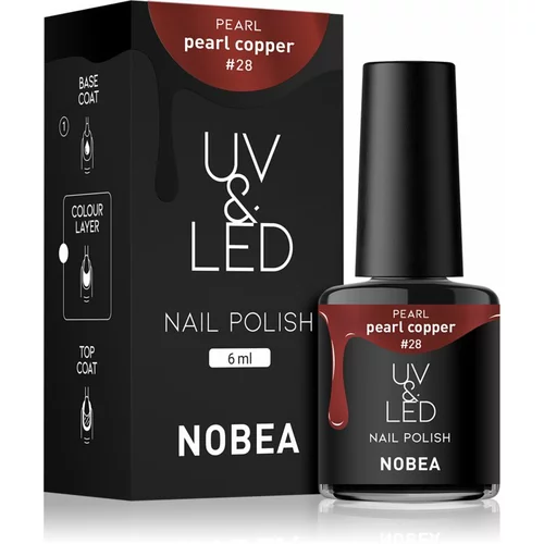 NOBEA UV & LED Nail Polish gel lak za nokte s korištenjem UV/LED lampe sjajni nijansa Pearl copper #28 6 ml