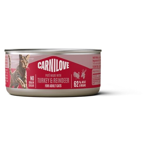 Carnilove Cat Adult konzerva, pate - puran in jelen - 100 g 100 g Cene