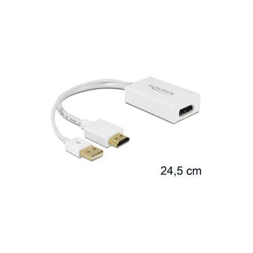 Delock 62496 DisplayPort / HDMI / USB adapter [1x ženski konektor HDMI - 1x mu&amp;scaron;ki konektor DisplayPort, USB-A utikač] bi Slike