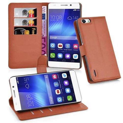 Cadorabo Ohi&scaron;je, združljivo z Honor 6 PLUS v sedlo rjave barve - Za&scaron;čitni ovitek z magnetnim zapiranjem, stoječo funkcijo in režo za kartice, (20550848) Cene
