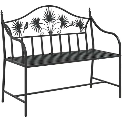  Vrtna klupa Crna 104 x 52,5 x 89 cm Čelik Slike