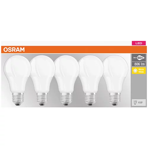 Osram set LED žarulja Base Classic A (5 Kom., 9 W, E27, Topla bijela, Mat)