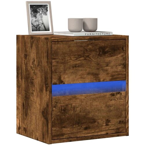  Zidni TV ormarić s LED svjetlima boja hrasta 41x31x45 cm Slike