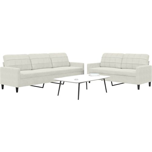  2-dijelni set sofa s jastucima krem bar&scaron;unasti Cijene