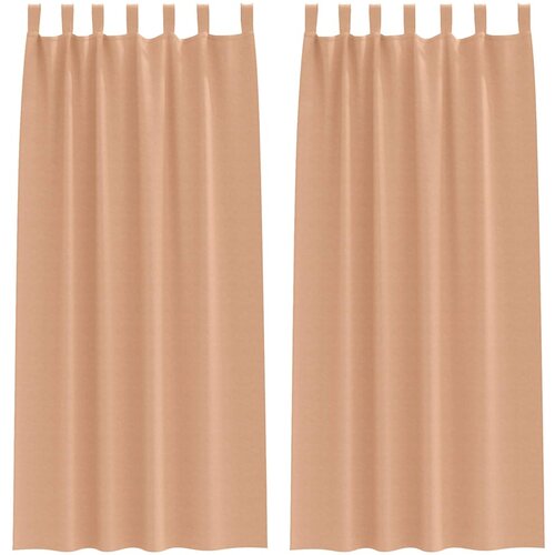 vidaXL Zavese za zatemnitev z obroči 2 pcs Svetlo rjava 260 x 140 cm, (5000148982) Cene