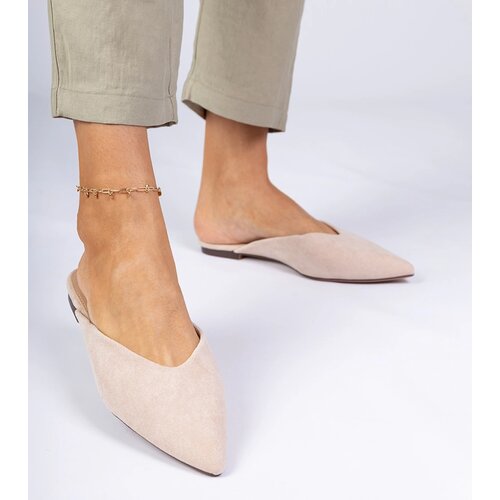Gemre Beige elegant eco-suede flip-flops Sarium Cene