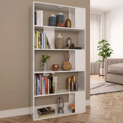 vidaXL Ormarić za knjige / sobna pregrada sjajni bijeli 80x24x159 cm Cijene