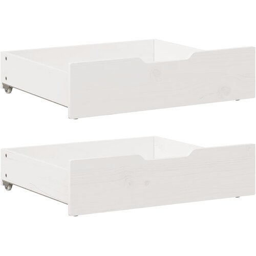  Ladice ispod kreveta 2 kom bijele 75x55x17 cm od borovine Cijene