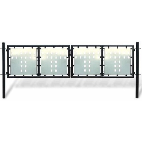 Crna jednokrilna ogradna vrata 300x100 cm Cijene