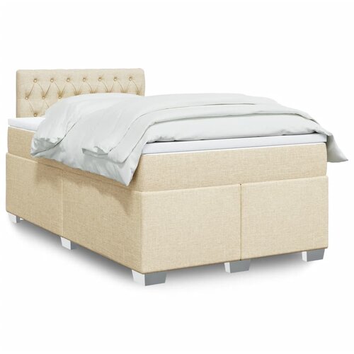  Krevet box spring s madracem krem 120 x 190 cm od tkanine Slike