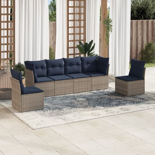 vidaXL 6-dijelni set vrtnih sofa od poliratana s jastucima sivi Cijene