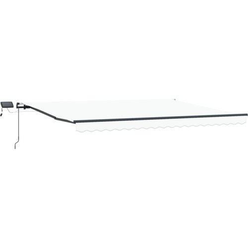 VidaXL ručno uvlačiva tenda s LED-om Bijela 400x350 cm, zamjensko platno za tendu 4x3.5 m Bijela Slike