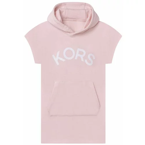 Michael Kors Dječja pamučna haljina boja: ružičasta, mini, ravna