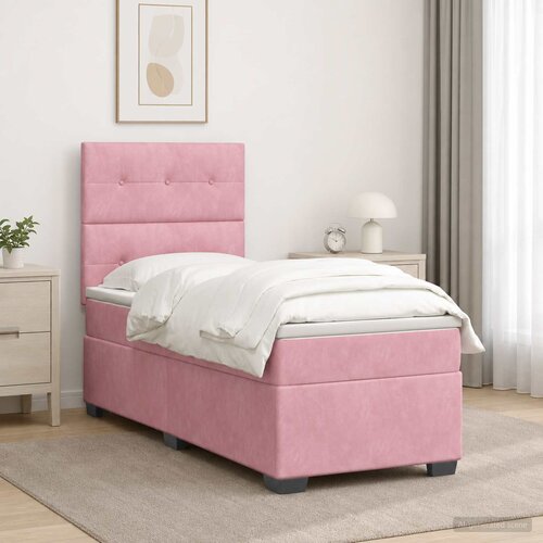  Boxspring krevet s madracem Ružičasta 100 x 200 cm Baršun Cene