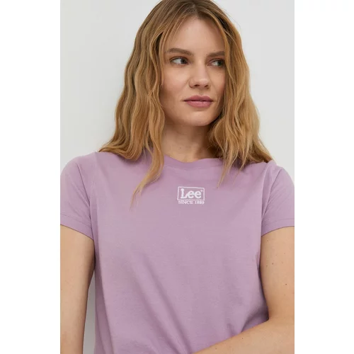 Lee Bombažna kratka majica vijolična barva