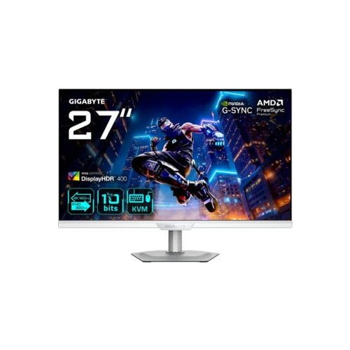 Gigabyte 27" Dual Mode 160Hz/UHD or 320Hz/FHD, 3840x2160 SS IPS, 125% sRGB, G-Sync Compatible, AMD FreeSync Premium, KVM, Four-sided cooling, WHITE M27UP ICE EK Cene