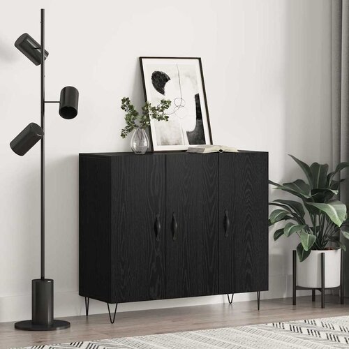 vidaXL Ormarić / Komoda Crni hrast 90 x 34 x 80 cm Konstruirano drvo Cijene
