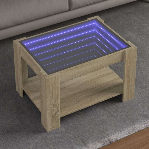  Stolić za kavu LED boja hrasta 73x53x45 cm konstruirano drvo Slike