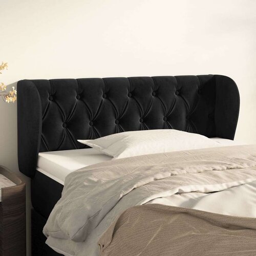  Uzglavlje s u&amp;scaron;ima crno 93x23x78/88 cm bar&amp;scaron;unasto Slike