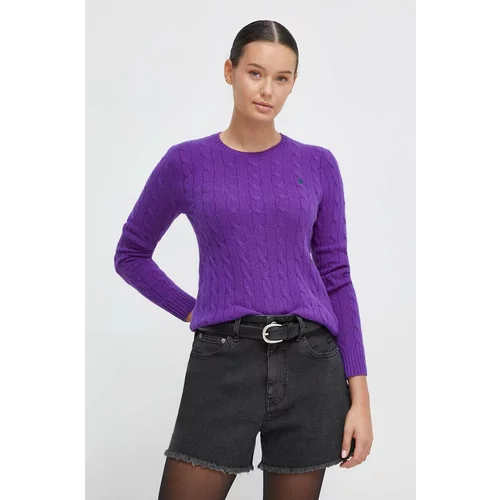 Polo Ralph Lauren Volnen pulover ženski, vijolična barva