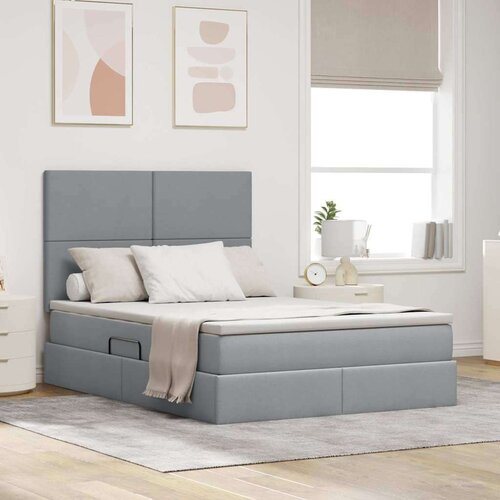  Krevet s od storage Svijetlo siva 140 x 200 cm Lažna koža Cene