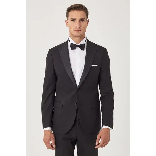 Altinyildiz classics Men's Black Slim Fit Slim Fit Mono Collar Classic Tuxedo Suit