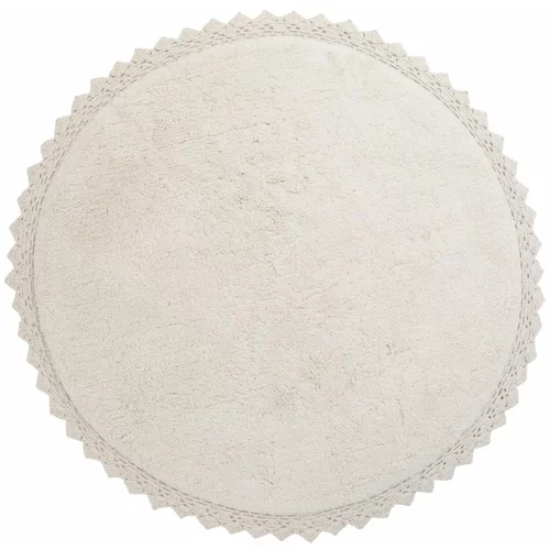 Nattiot Kremasto bijeli ručno rađeni pamučni tepih Perla, ø 110 cm