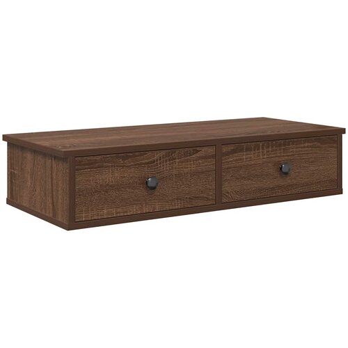 Maison Chic Stenska polica - Viseča Polica s predali rjav hrast 80x34x17 cm inženirski les, (21793926) Slike