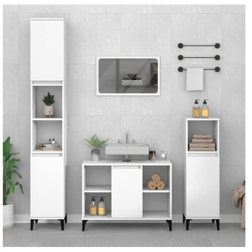  ormarić za umivaonik bijeli 80 x 33 x 60 cm konstruirano drvo Cijene