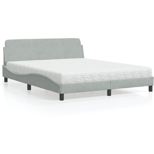 Krevet s madracem Dover svjetlosivi 160x200 cm baršunasti Cene