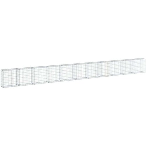 VidaXL Gabionska ko&amp;scaron;ara s poklopcem 1100x50x100 cm pocinčano željezo Slike