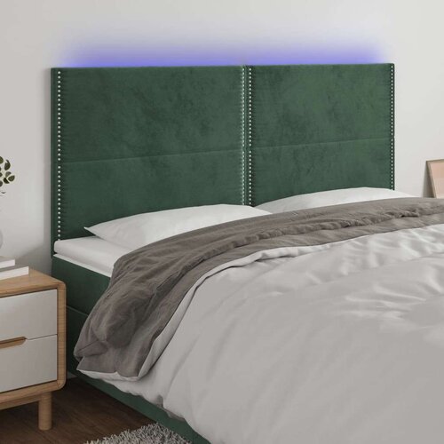  Posteljno vzglavje temno zeleno 200x5x118/128 cm žamet, (20954416) Slike