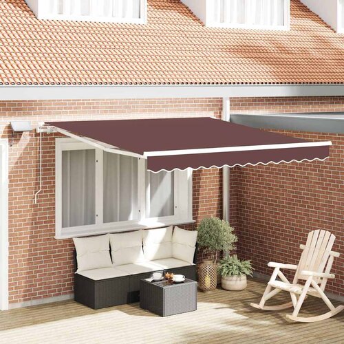 Tenda na ručno uvlačenje s LED smeđa 300 x 250 cm Cijene
