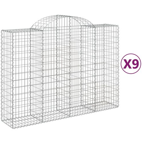  Lučne gabionske ko&amp;scaron;are 9 kom 200x50x140/160cm pocinčano željezo Slike