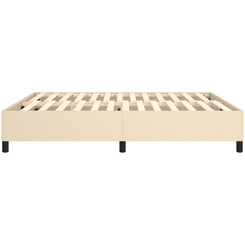  Okvir za krevet s oprugom krem 160x200 cm od tkanine Slike