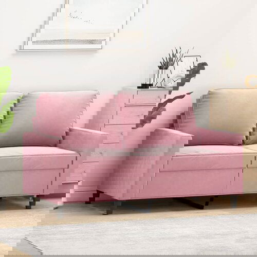 vidaXL Kavč dvosed roza 120 cm žamet Cene