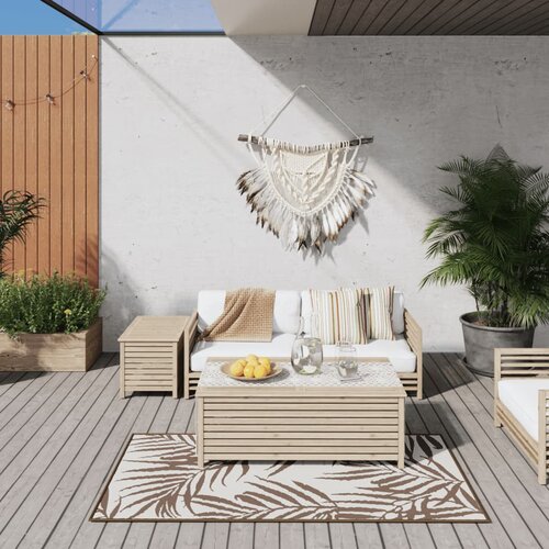 vidaXL Zunanja preproga rjava in bela 80x150 cm dvostranski dizajn Cene