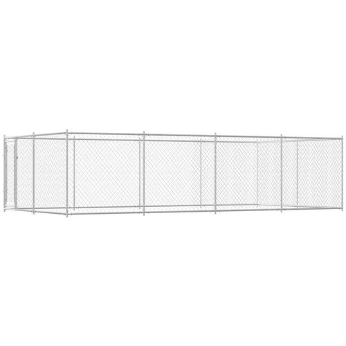 vidaXL Zunanji pasji boks 7,6x3,8x1,9 m - - Srebrna - 85.12 - N/A - 2025- Cene