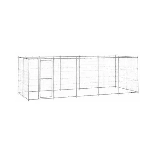  vanjski kavez za pse od pocinčanog čelika s krovom 12 1 m²