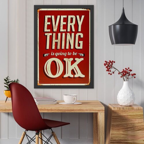 Wallity Uokvirena slika Sve je u redu 3, 55x75 cm Cene