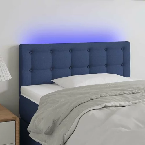  LED posteljno vzglavje modro 90x5x78/88 cm blago, (20954388)