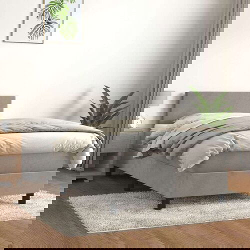 Box spring krevet s madracem svjetlosivi 80 x 200 cm baršunasti Cene