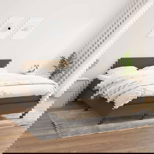  Box spring postelja z vzmetnico temno rjav 120x200 cm blago, (20724139) Slike