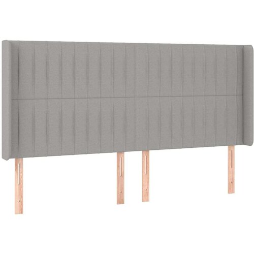  Krevet box spring s madracem LED svjetlosivi 160x200 cm tkanina Slike