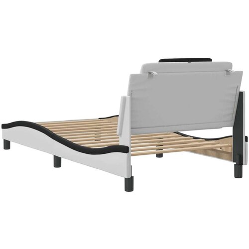  Okvir kreveta LED bijelo-crni 100 x 200 cm od umjetne kože Slike