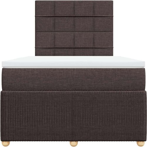 vidaXL Box spring postelja z vzmetnico temno rjava 120x190 cm blago, (21304553) Cene
