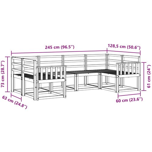  Set vanjskih sofa 6 kom. Prirodna Čvrsto drvo akacije Slike