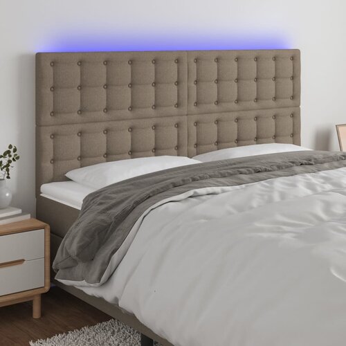 LED uzglavlje smeđesivo 180x5x118/128 cm od tkanine Cijene
