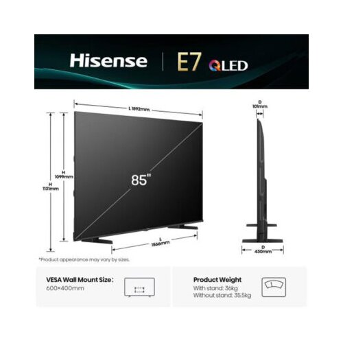 Hisense 85 inča 85E7Q qled 4K uhd smart tv Slike